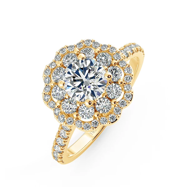 Floral Double Halo Engagement Ring NCH2304 3